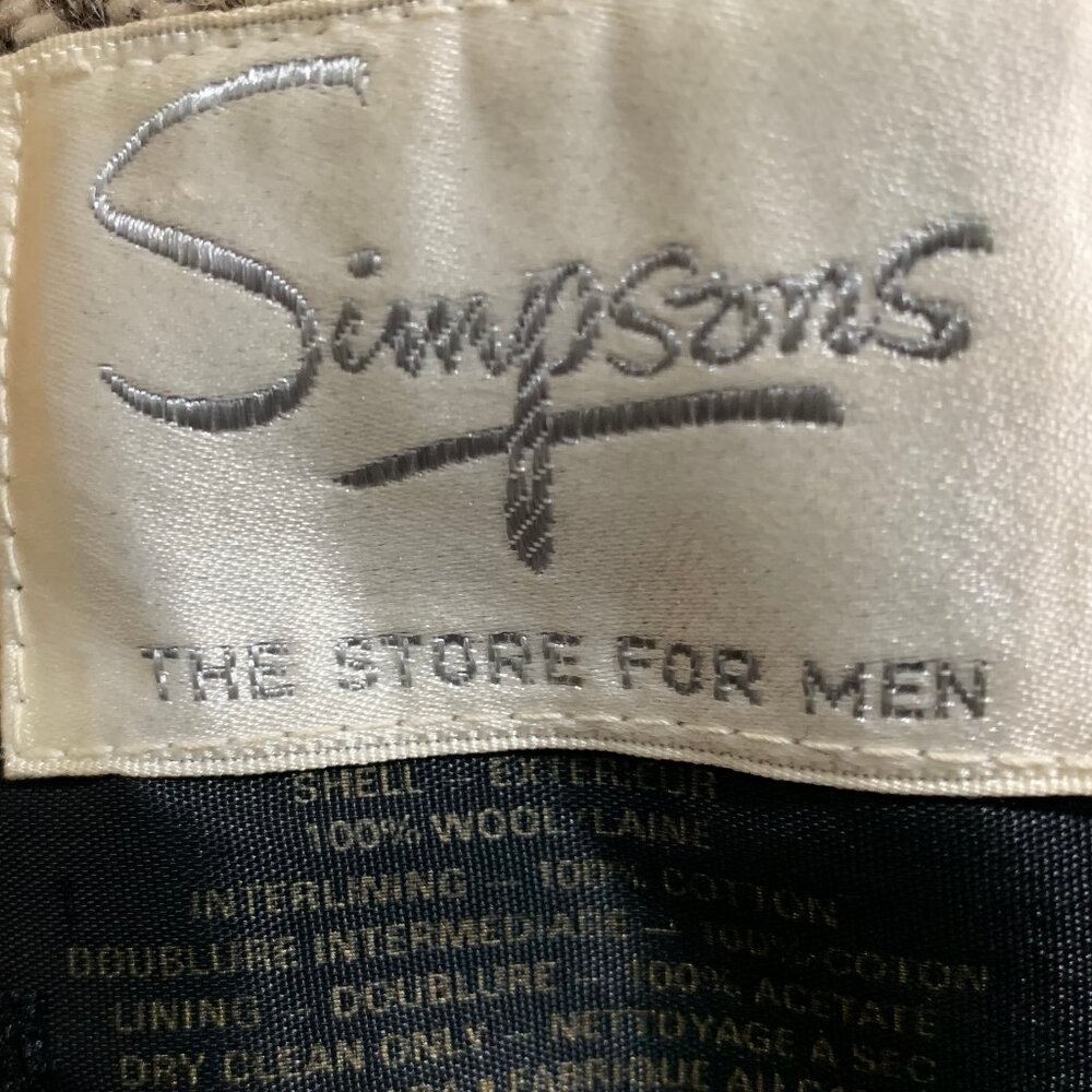VINTAGE SIMPSONS THE STORE FOR MEN TWEED TRENCH COATS SIZE L/XL - Picture 12 of 12